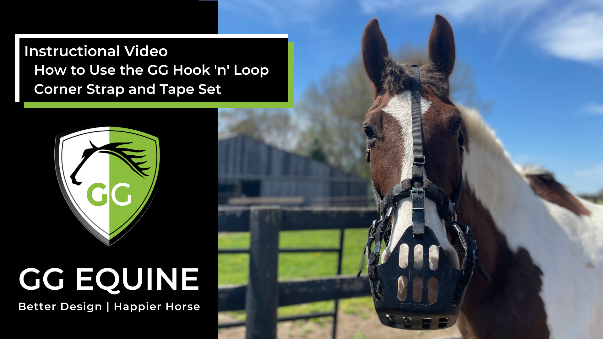 Charger la vidéo: The primary instruction and tutorial video on how to use the hook and loop (read: velcro) strap set from GG Equine.